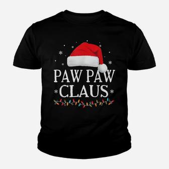 Mens Paw Paw Claus Christmas Family Matching Pajama Santa Hat Youth T-shirt | Crazezy