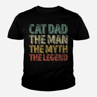 Mens Perfect Xmas Gift Papa Cat Dad The Man The Myth The Legend Youth T-shirt | Crazezy