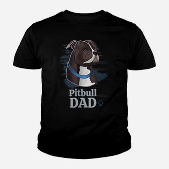 Mens Pitbull Dad Dog Lover Illustration Pitbull Owner Youth T-shirt | Crazezy CA