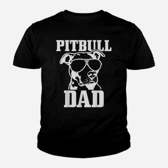 Mens Pitbull Dad Funny Dog Pitbull Sunglasses Fathers Day Pitbull Youth T-shirt | Crazezy AU