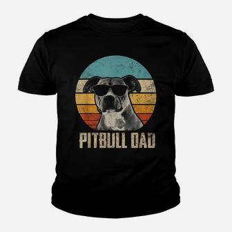 Mens Pitbull Dad Vintage Sunglasses Funny Pitbull Dog Owner Youth T-shirt | Crazezy DE