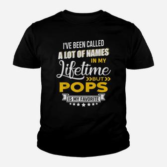 Mens Pops Is My Favorite Name New Grandpa Pops Xmas Youth T-shirt - Monsterry