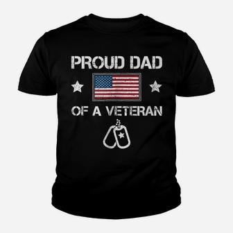 Mens Proud Dad Of A Veteran Memorial Day Family T-Shirt Youth T-shirt | Crazezy