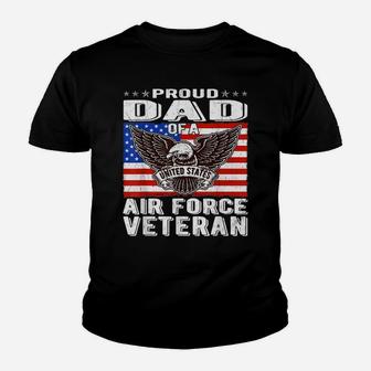 Mens Proud Dad Of Us Air Force Veteran Patriotic Military Father Youth T-shirt | Crazezy AU