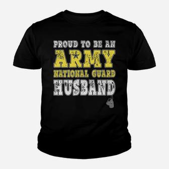 Mens Proud To Be An Army National Guard Husband Military Spouse Youth T-shirt | Crazezy