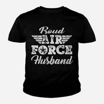 Mens Proud Us Air Force Husband Pride Military Family Spouse Gift Youth T-shirt | Crazezy CA