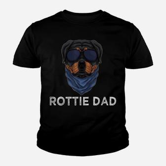 Mens Rottie Dad Rottweiler Dog Puppy Father For Men Grandpa Dad Youth T-shirt | Crazezy