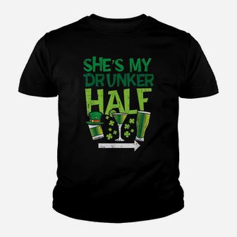 Mens Shes My Drunker Half St Patrick Day Matching Couple His Gift Youth T-shirt | Crazezy