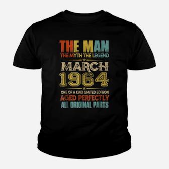 Mens The Man Myth Legend March 1964 55Th Birthday Gift Tshirt Youth T-shirt | Crazezy