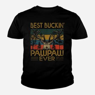 Mens Vintage Best Buckin' Pawpaw Ever Deer Hunting Fathers Day Youth T-shirt | Crazezy DE