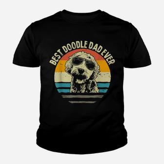 Mens Vintage Best Doodle Dad Ever Daddy Goldendoodle Father's Day Youth T-shirt | Crazezy UK