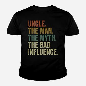 Mens Vintage Fun Uncle Man Myth Bad Influence Funny T-Shirt Youth T-shirt | Crazezy UK