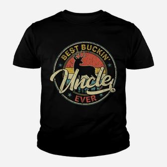 Mens Vintage Hunter Outfit Distressed Best Buckin' Uncle Ever Youth T-shirt | Crazezy DE