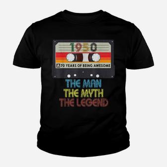 Mens Vintage Man Myth Legend 1950 Born 70Th Birthday Gift Youth T-shirt | Crazezy