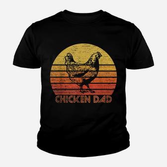Mens Vintage Retro Chicken Dad Gift Farm Farmer Sunset Silhouette Youth T-shirt | Crazezy AU