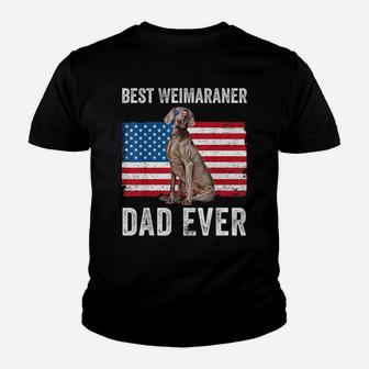 Mens Weimaraner Dad American Flag Dog Lover Owner 4Th Of July Men Youth T-shirt | Crazezy