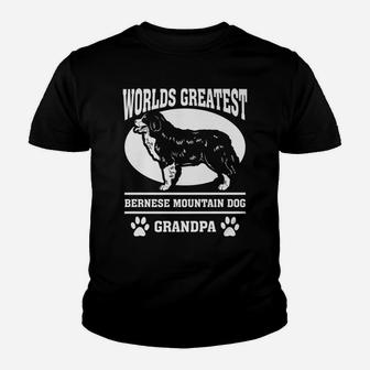 Mens Worlds Greatest Bernese Mountain Dog Grandpa Youth T-shirt | Crazezy