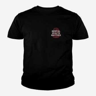 Mental Health Matters With Brain Graphic Youth T-shirt | Crazezy