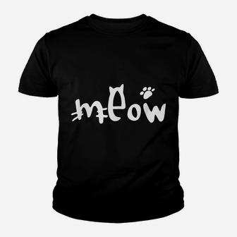 Meow Cute Cat Funny Costume Gift For Cat Lovers Youth T-shirt | Crazezy