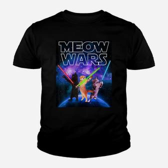 Meow Wars Cat Space Kitty Funny Gifts For Cats Lovers Youth T-shirt | Crazezy AU