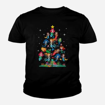 Mermaid Christmas Tree T Shirt For Mermaid Lovers Shirts Youth T-shirt | Crazezy