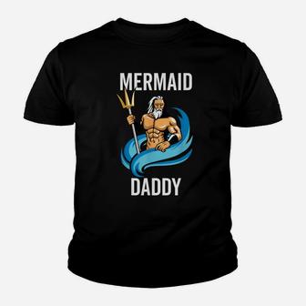 Mermaid Daddy Funny Father Daughter Gift Youth T-shirt | Crazezy DE