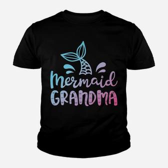 Mermaid Grandma Funny Grandmother Family Matching Birthday Youth T-shirt | Crazezy