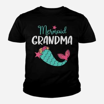 Mermaid Grandma Funny Granny Birthday Girl Gift For Women Youth T-shirt | Crazezy