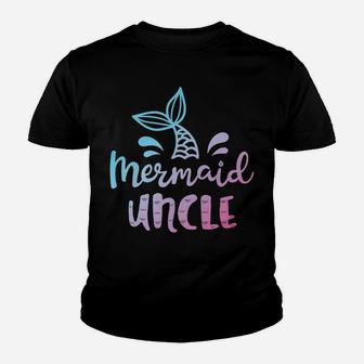 Mermaid Uncle Funny Merman Family Matching Birthday Gifts Youth T-shirt | Crazezy