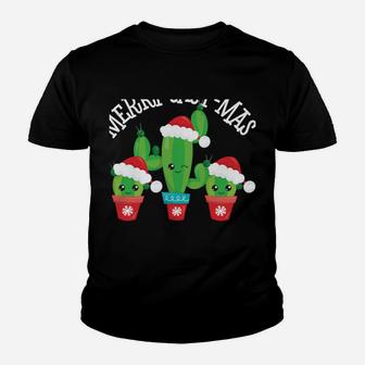 Merry Cact-Mas | Funny Kawaii Christmas Cactus Sweatshirt Youth T-shirt | Crazezy UK