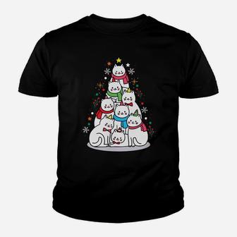 Merry Catmas Funny Cute Cats Lover Christmas Tree Gift Sweatshirt Youth T-shirt | Crazezy