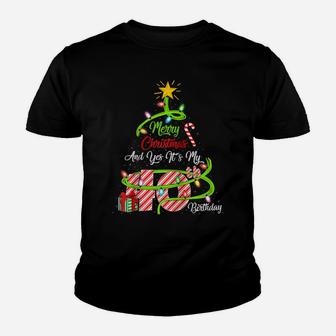 Merry Christmas And Yes It's My 40Th Birthday Christmas Tree Raglan Baseball Tee Youth T-shirt | Crazezy AU
