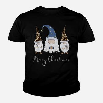 Merry Christmas - Funny Gnomes & Coffee Lovers Leopard Xmas Sweatshirt Youth T-shirt | Crazezy
