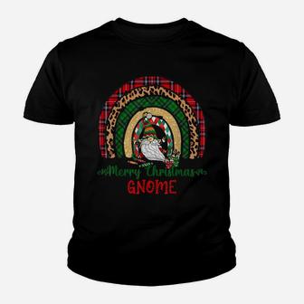 Merry Christmas Gnomies Funny Christmas Boho Rainbow Youth T-shirt | Crazezy