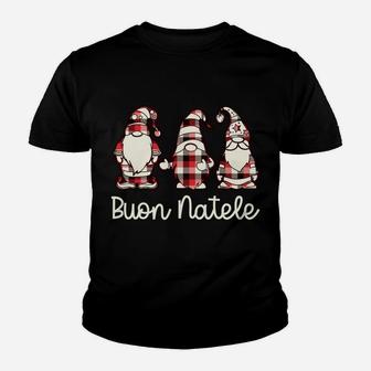 Merry Christmas In Italian | Plaid Gnome Buon Natale Sweatshirt Youth T-shirt | Crazezy CA