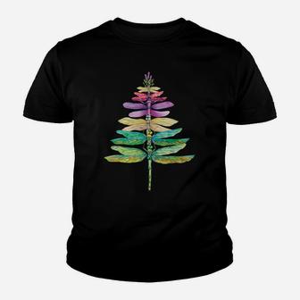 Merry Christmas Insect Lover Xmas Dragonfly Christmas Tree Youth T-shirt | Crazezy