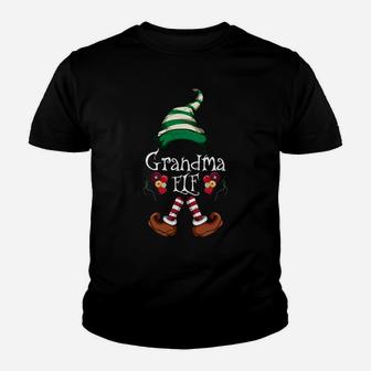 Merry Christmas Matching Pajama Xmas Grandma Elf Sweatshirt Youth T-shirt | Crazezy