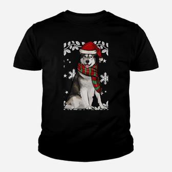 Merry Christmas Ornament Alaskan Malamute Xmas Santa Youth T-shirt | Crazezy CA