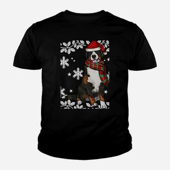 Merry Christmas Ornament Bernese Mountain Dog Xmas Santa Sweatshirt Youth T-shirt | Crazezy