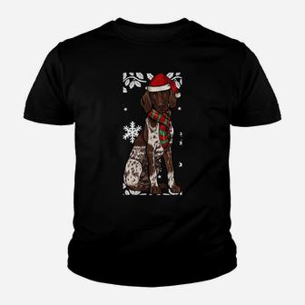 Merry Christmas Ornament German Shorthaired Pointer Xmas Sweatshirt Youth T-shirt | Crazezy