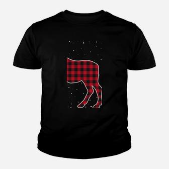 Merry Christmas Red Plaid Buffalo Moose Couples Matching Sweatshirt Youth T-shirt | Crazezy CA