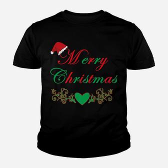 Merry Christmas Santa Clause Hat Apparel Design Xmas Gift Youth T-shirt | Crazezy