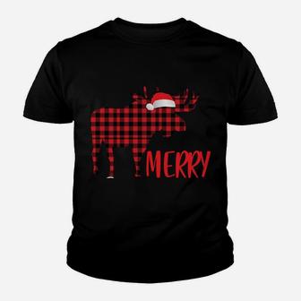 Merry Christmoose Family Christmas Pajamas Moose Sweatshirt Youth T-shirt | Crazezy DE