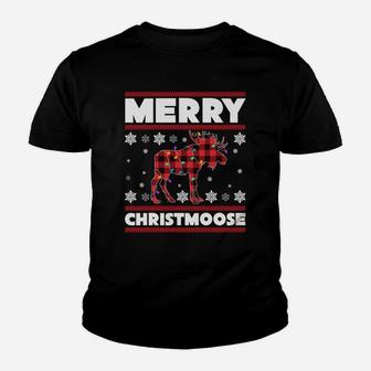 Merry Christmoose Sweatshirt Funny Moose Christmas Gifts Youth T-shirt | Crazezy AU