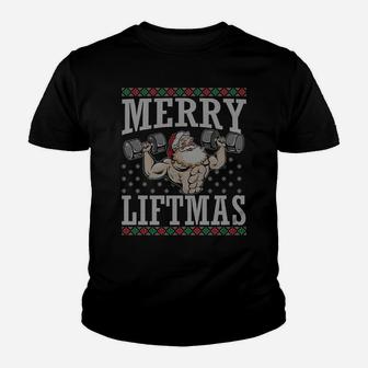 Merry Liftmas Funny Fitness Weight Lifting Workout Gym Gift Youth T-shirt | Crazezy CA