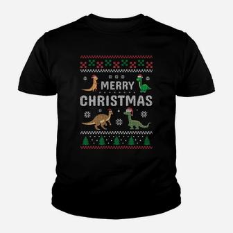 Merry Xmas Holiday Clothing Funny Dinosaur Ugly Christmas Sweatshirt Youth T-shirt | Crazezy UK