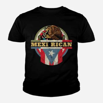 Mexi-Rican Mexico Puerto Rico Flag Mexican Mexirican Retro Youth T-shirt | Crazezy CA