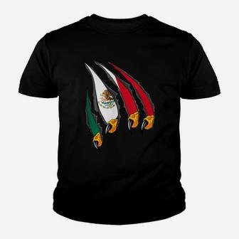 Mexico Patriotic American Eagle Claws With Mexican Flag Youth T-shirt | Crazezy DE