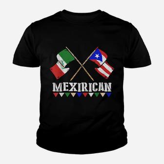 Mexirican Design, Puerto Rican Flag Gift, Cinco De Mayo Youth T-shirt | Crazezy CA