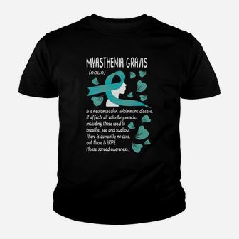 Mg Awareness Myasthenia Gravis Neuromuscular Disease Family Youth T-shirt | Crazezy